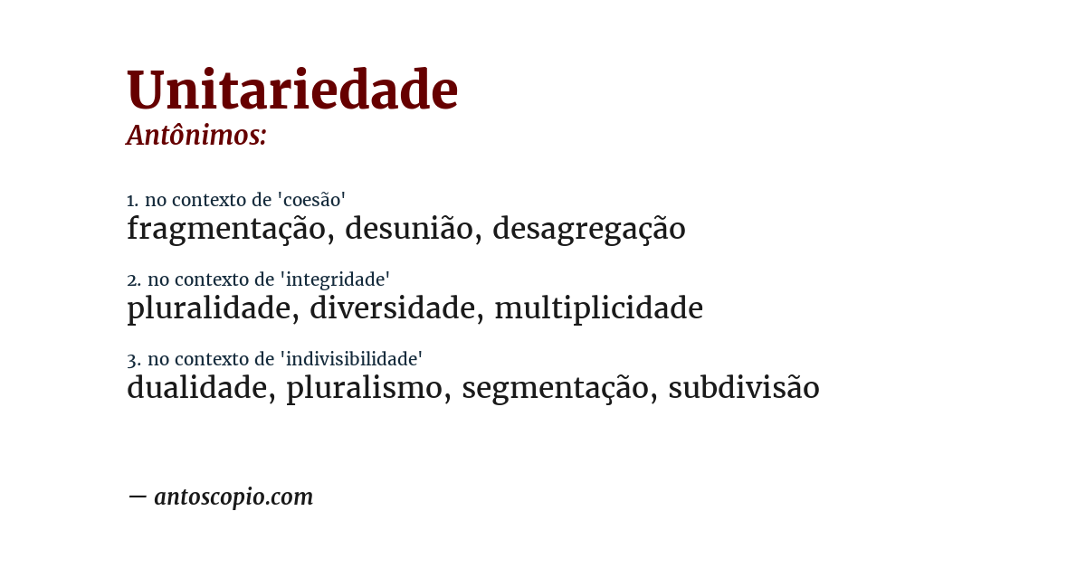 Antônimo de unitariedade