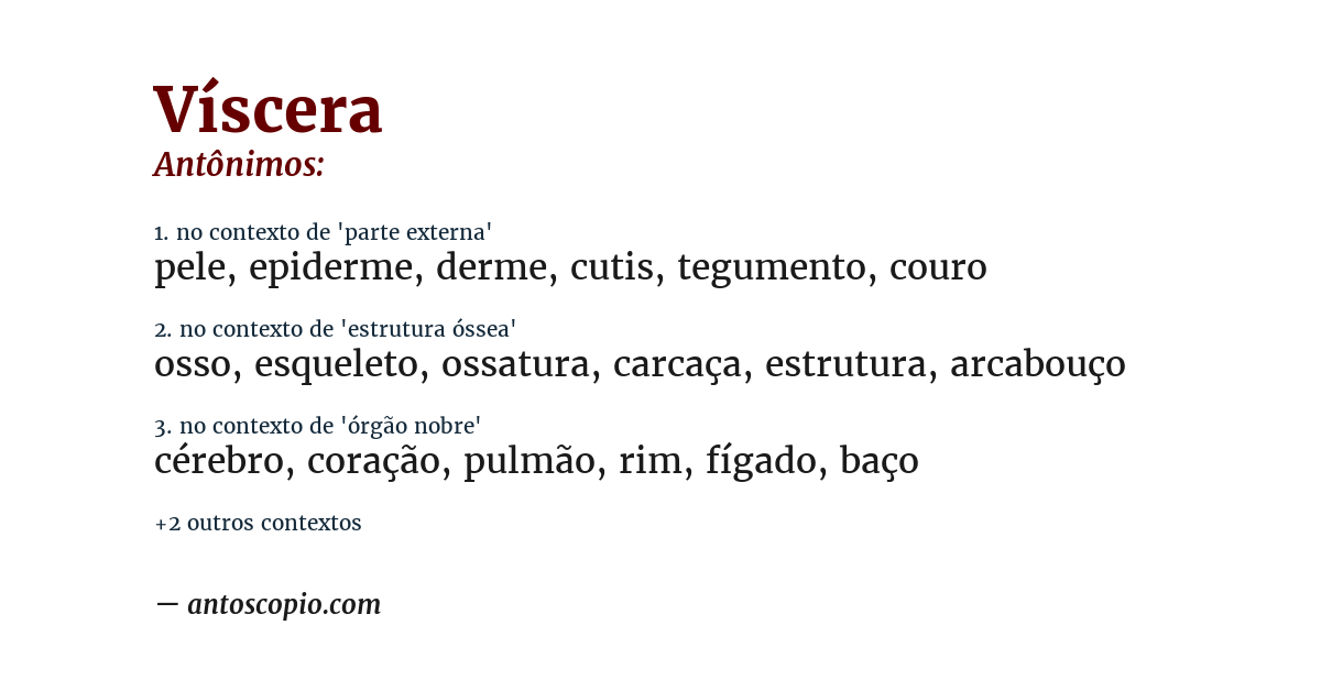 Antônimo de víscera