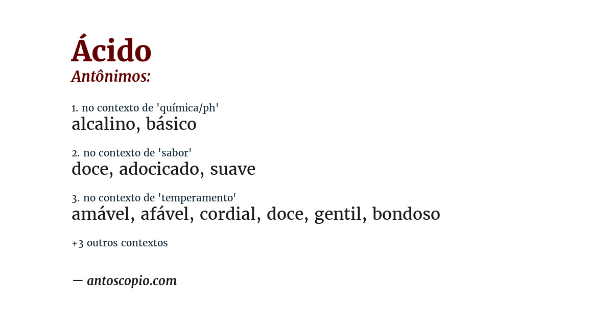 Antônimo de ácido