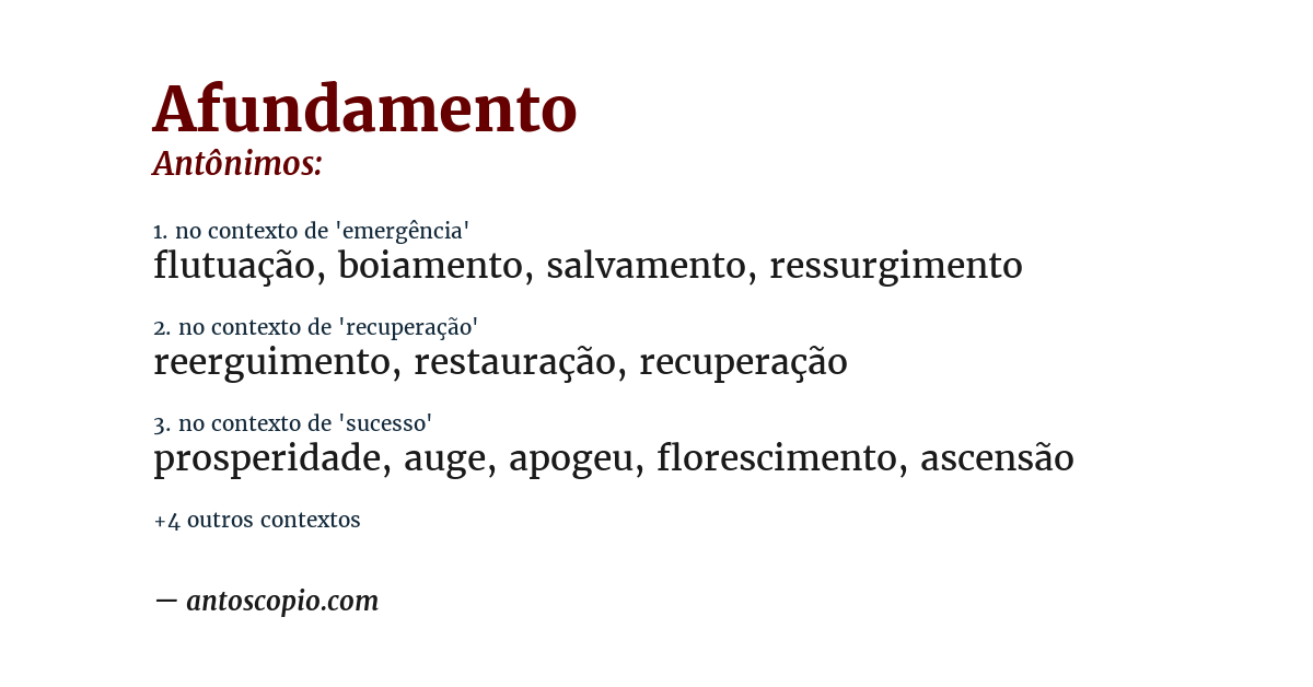 Antônimo de afundamento