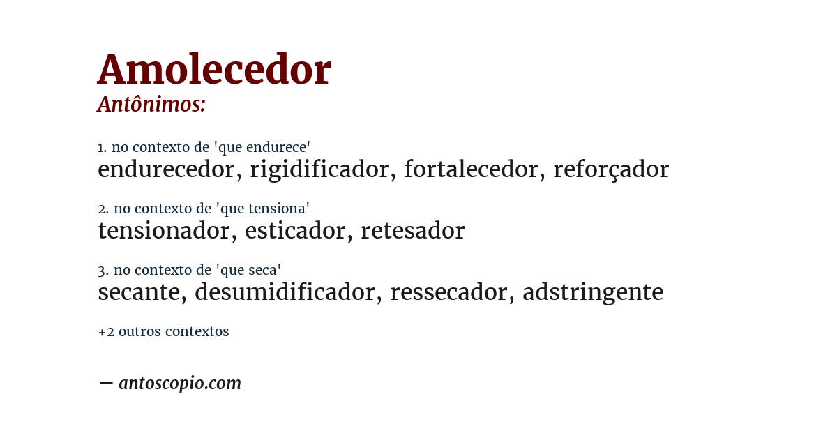 Antônimo de amolecedor