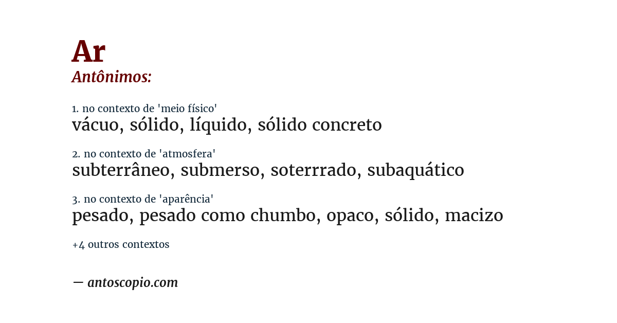 Antônimo de ar