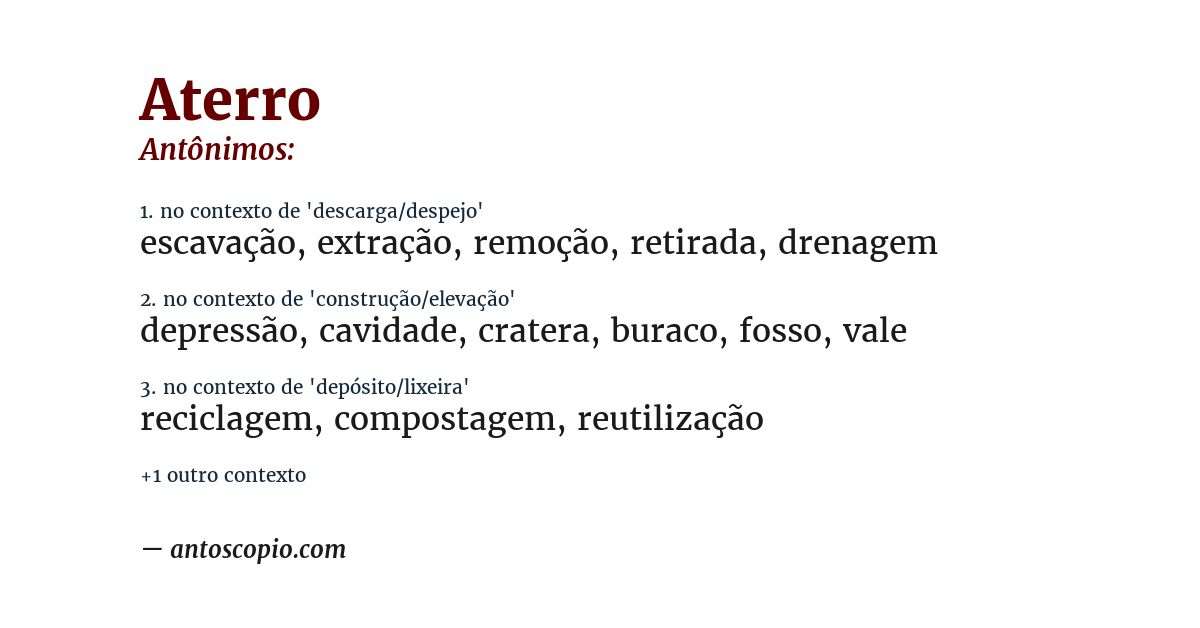 Antônimo de aterro