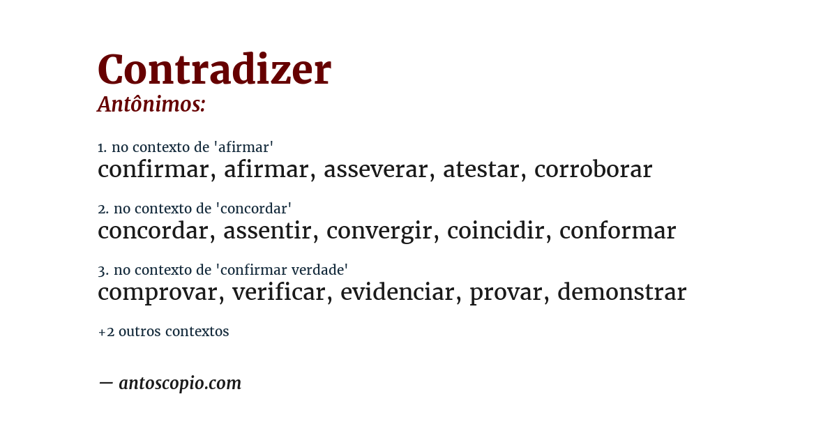 Antônimo de contradizer