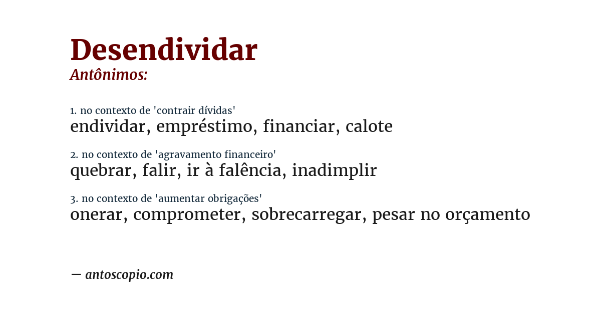 Antônimo de desendividar