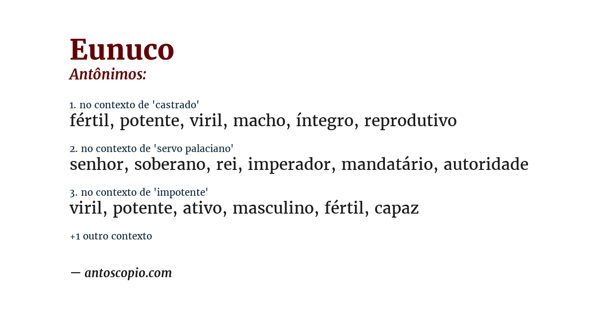 Antônimo de eunuco