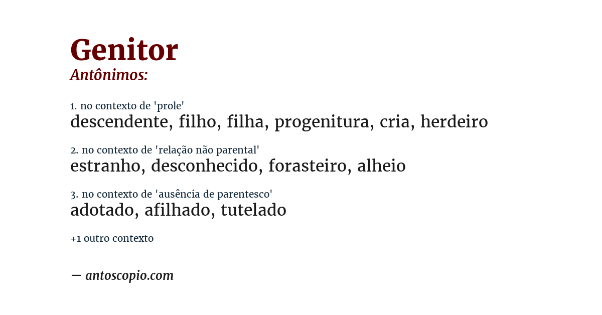 Antônimo de genitor