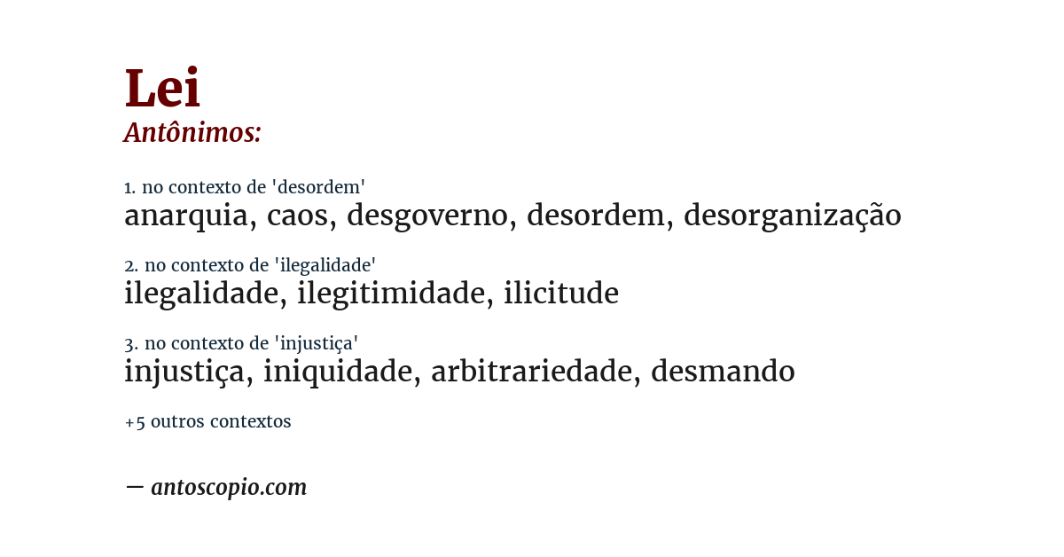 Antônimo de lei