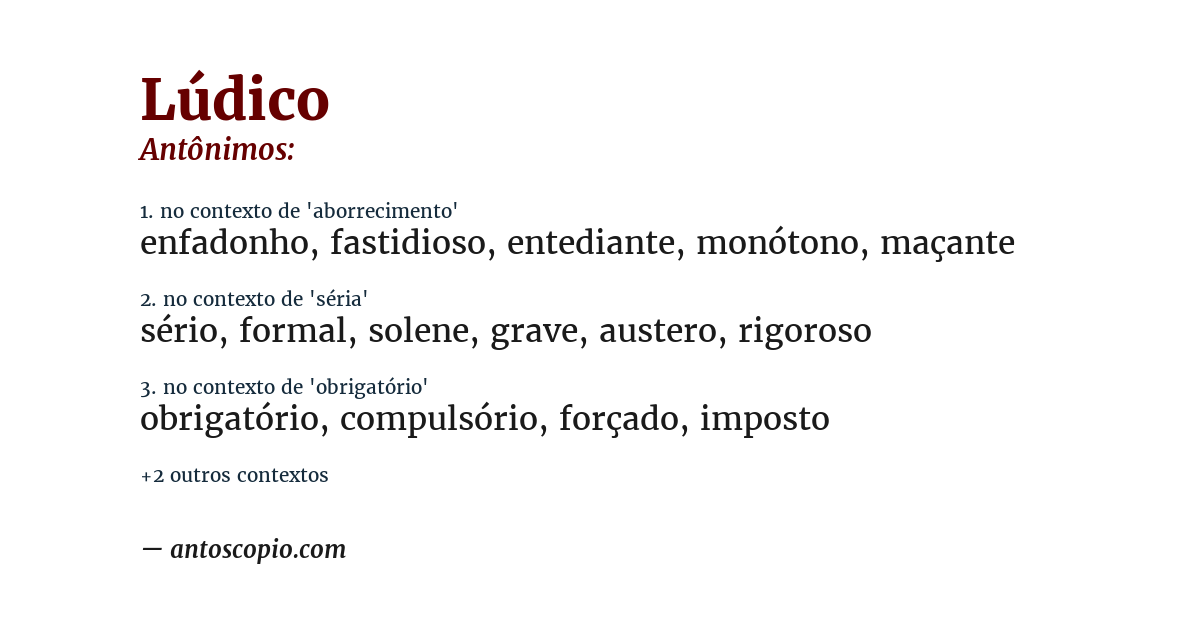 Antônimo de lúdico