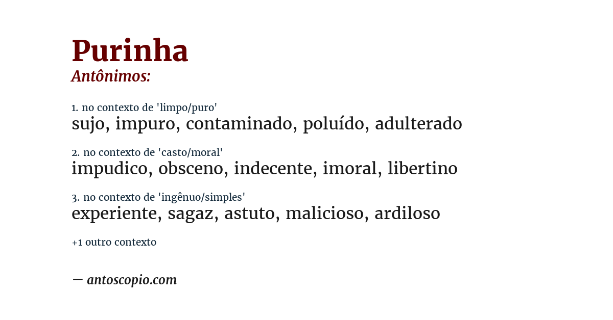 Antônimo de purinha