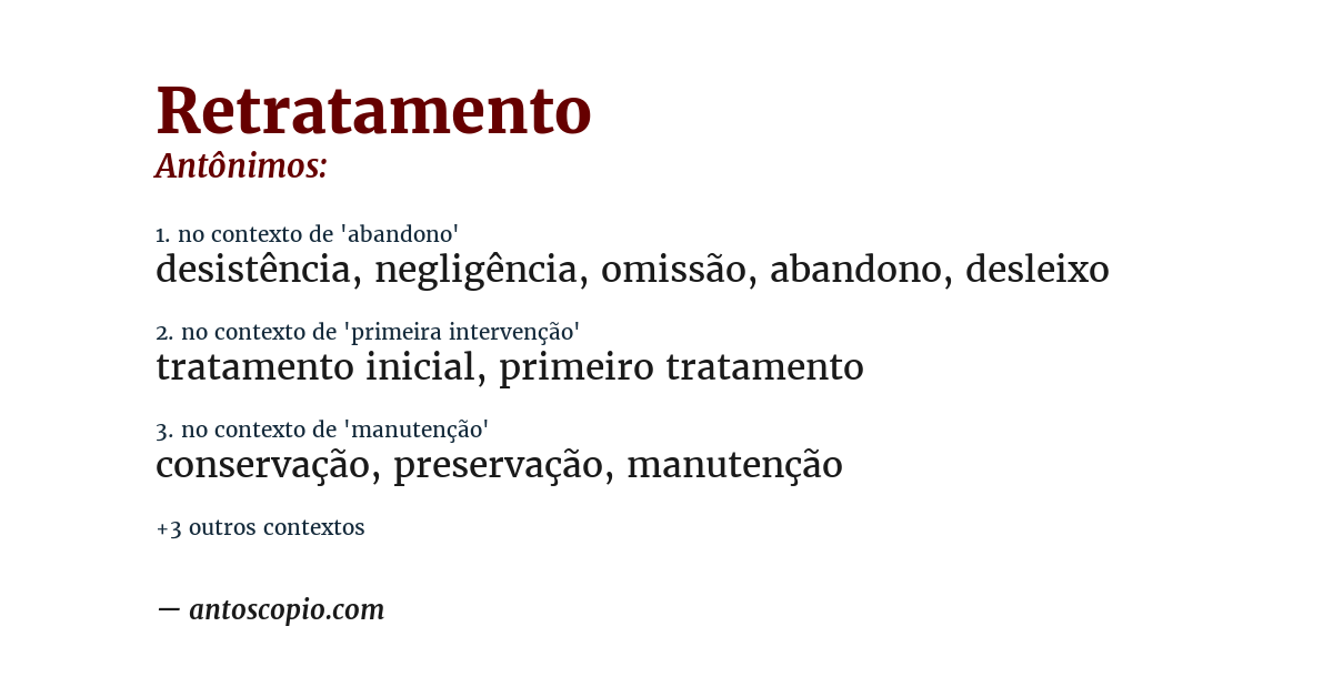 Antônimo de retratamento