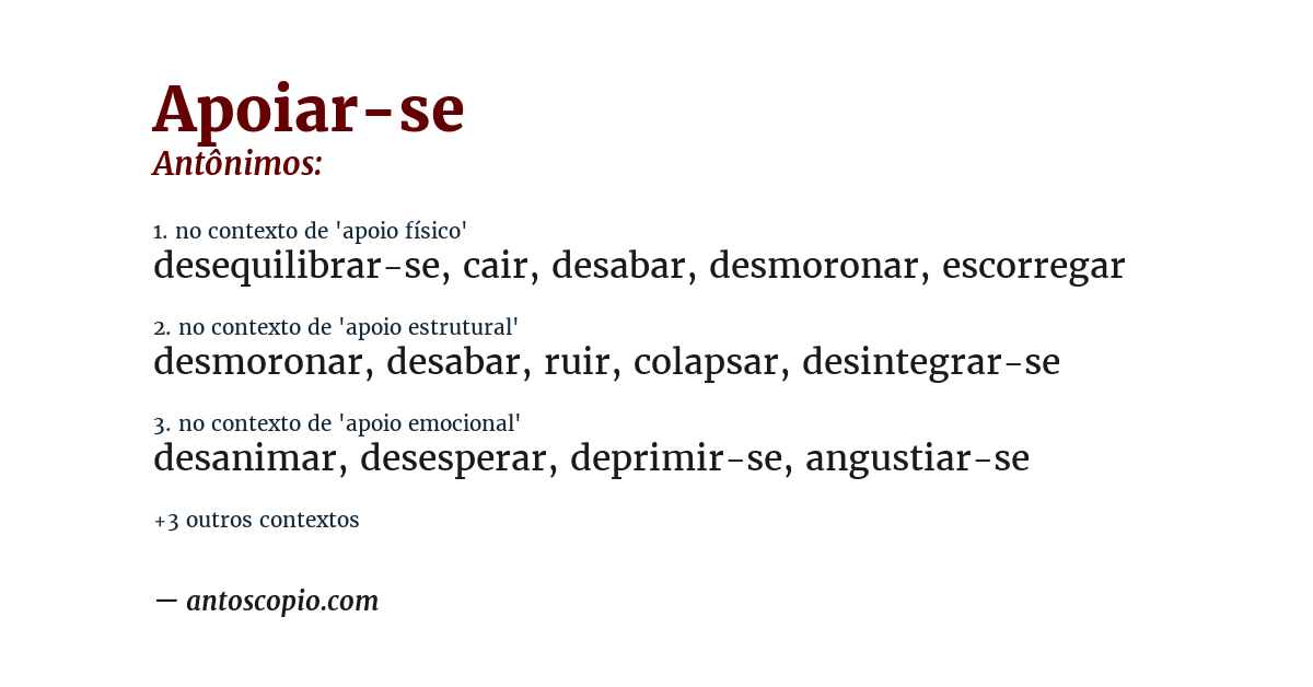 Antônimo de apoiar-se