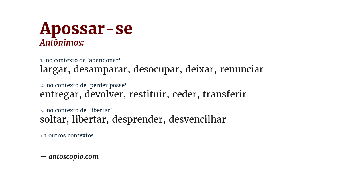 Antônimo de apossar-se