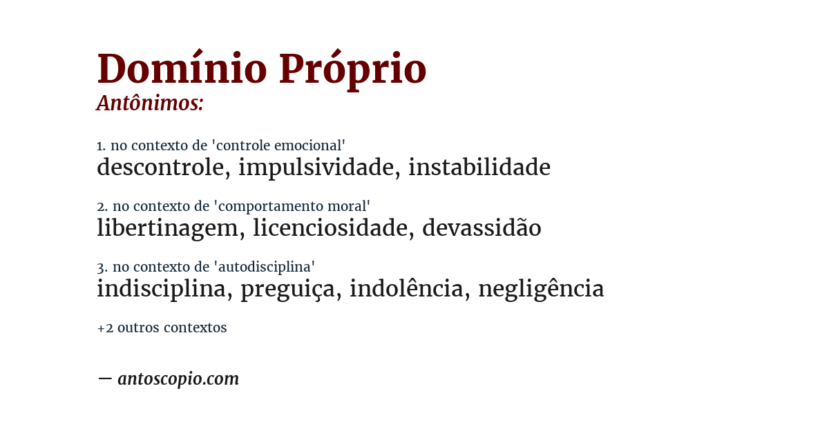 Antônimo de domínio próprio