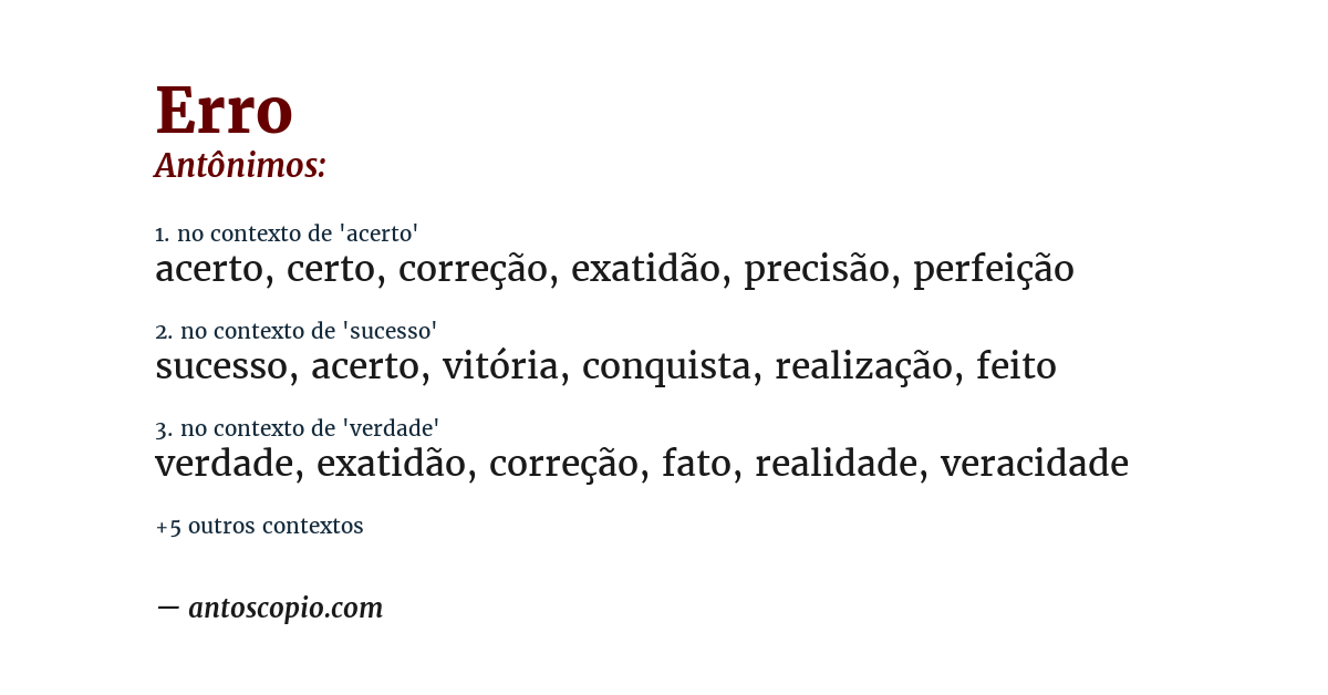 Antônimo de erro