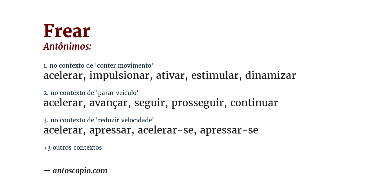 Antônimo de frear
