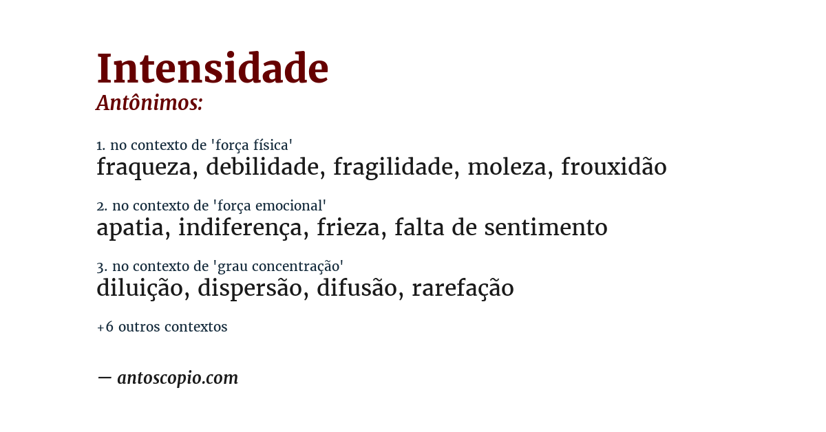 Antônimo de intensidade