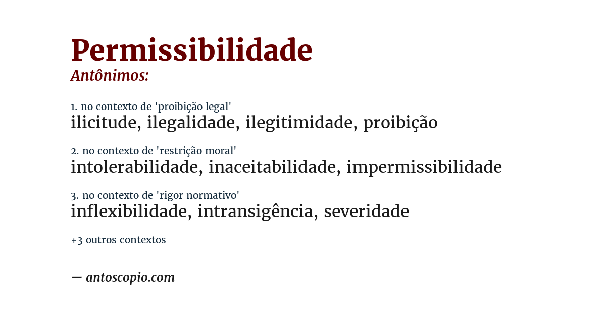 Antônimo de permissibilidade