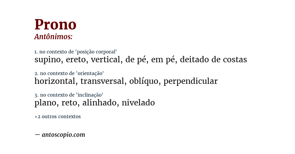 Antônimo de prono
