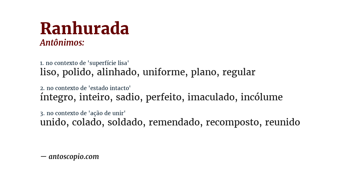 Antônimo de ranhurada