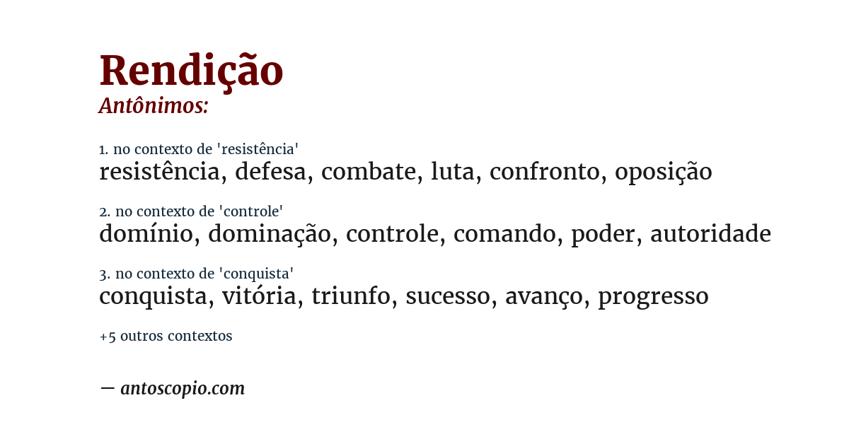 Antônimo de rendição