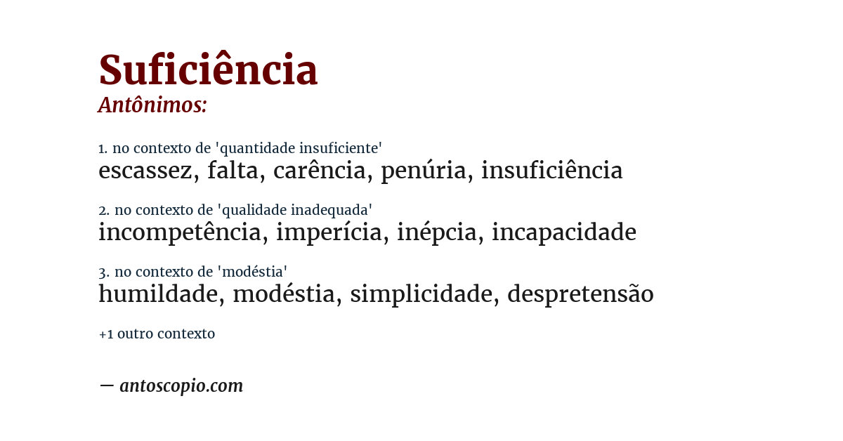 Antônimo de suficiência