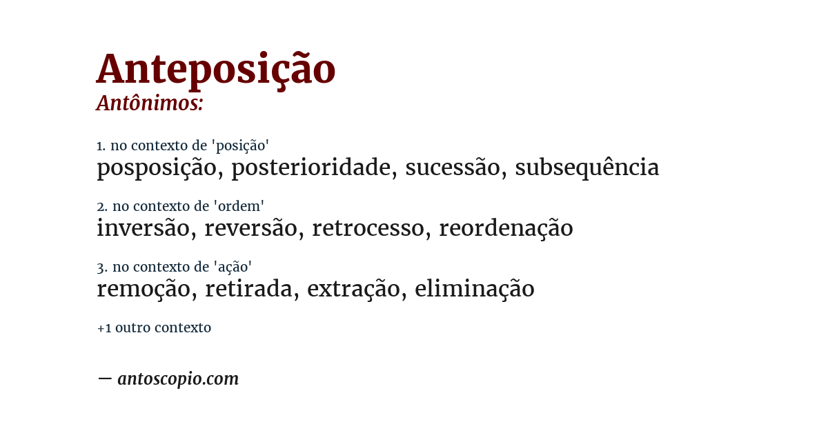 Antônimo de anteposição