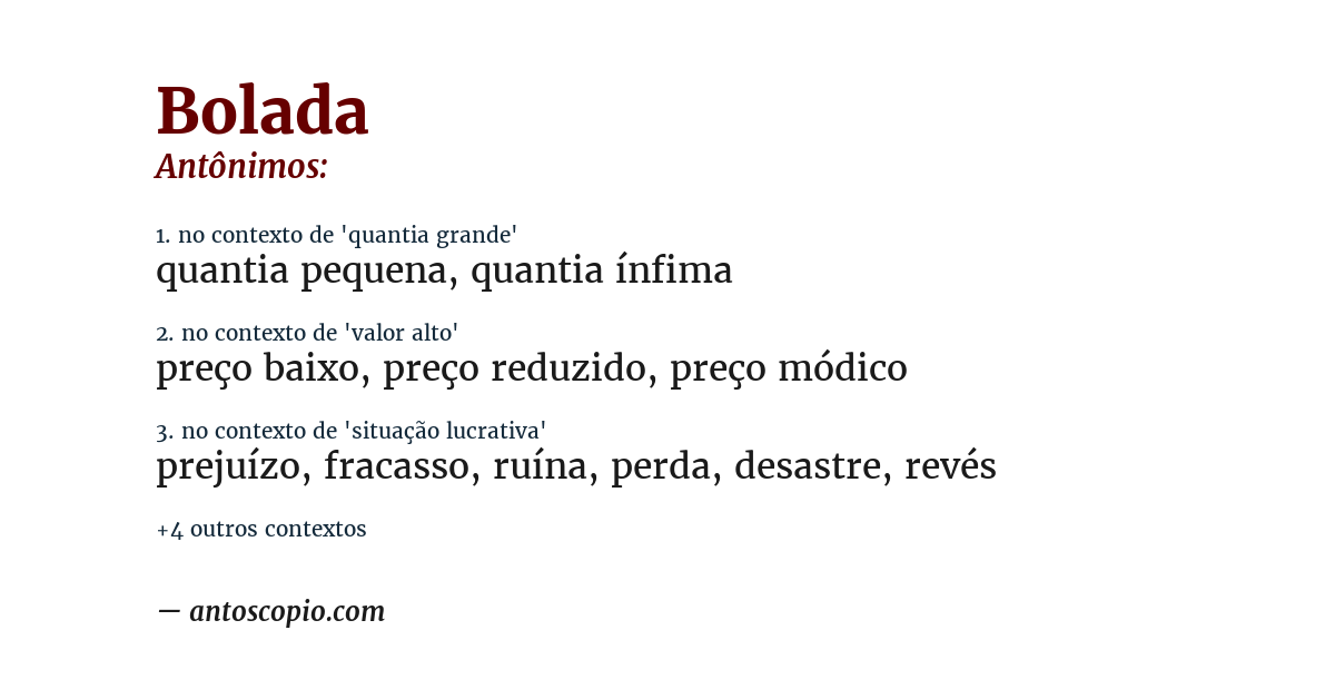 Antônimo de bolada