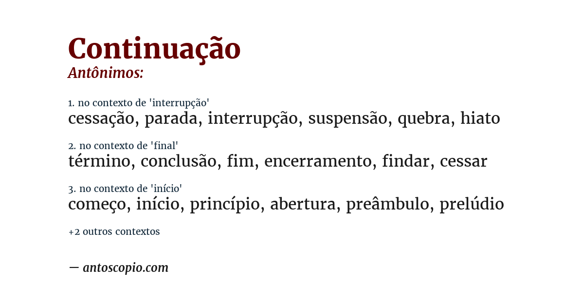 Antônimo de continuação