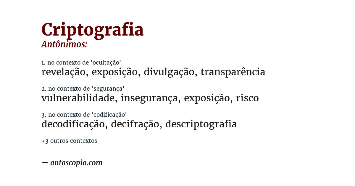 Antônimo de criptografia