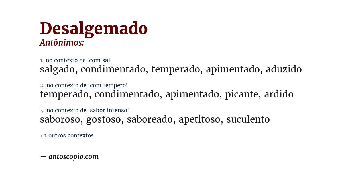 Antônimo de desalgemado