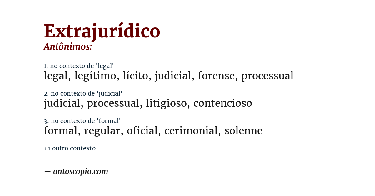 Antônimo de extrajurídico