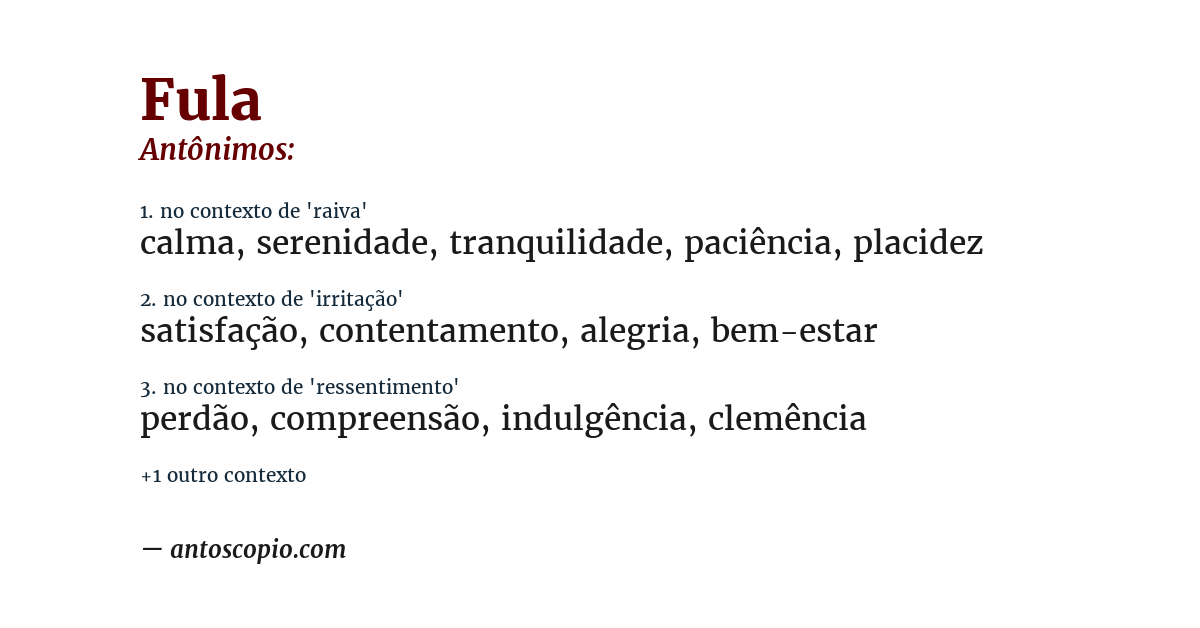 Antônimo de fula