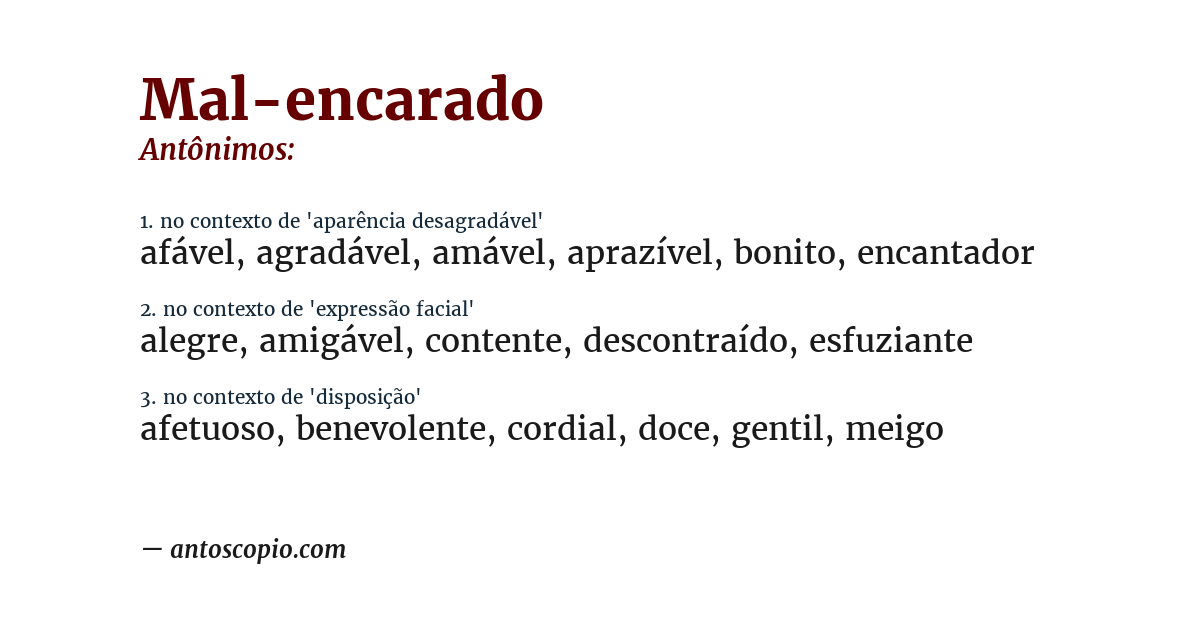 Antônimo de mal-encarado