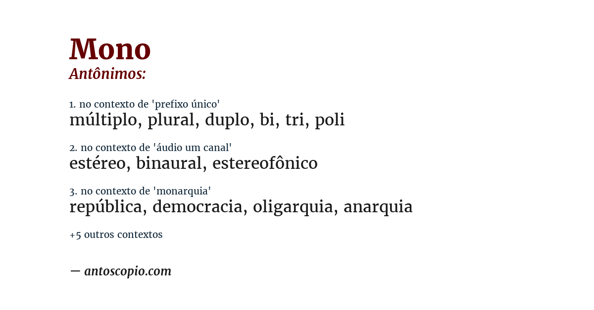 Antônimo de mono