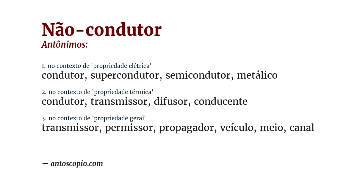 Antônimo de não-condutor