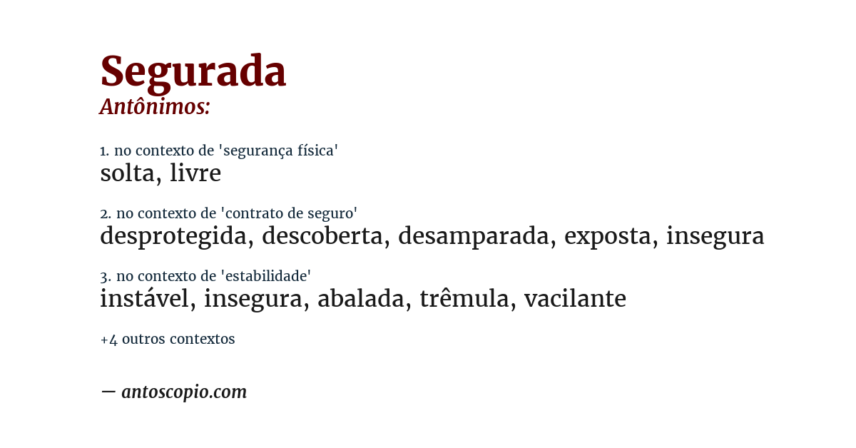 Antônimo de segurada