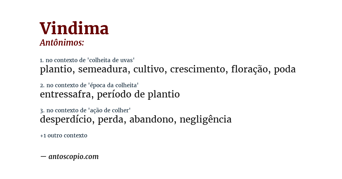Antônimo de vindima