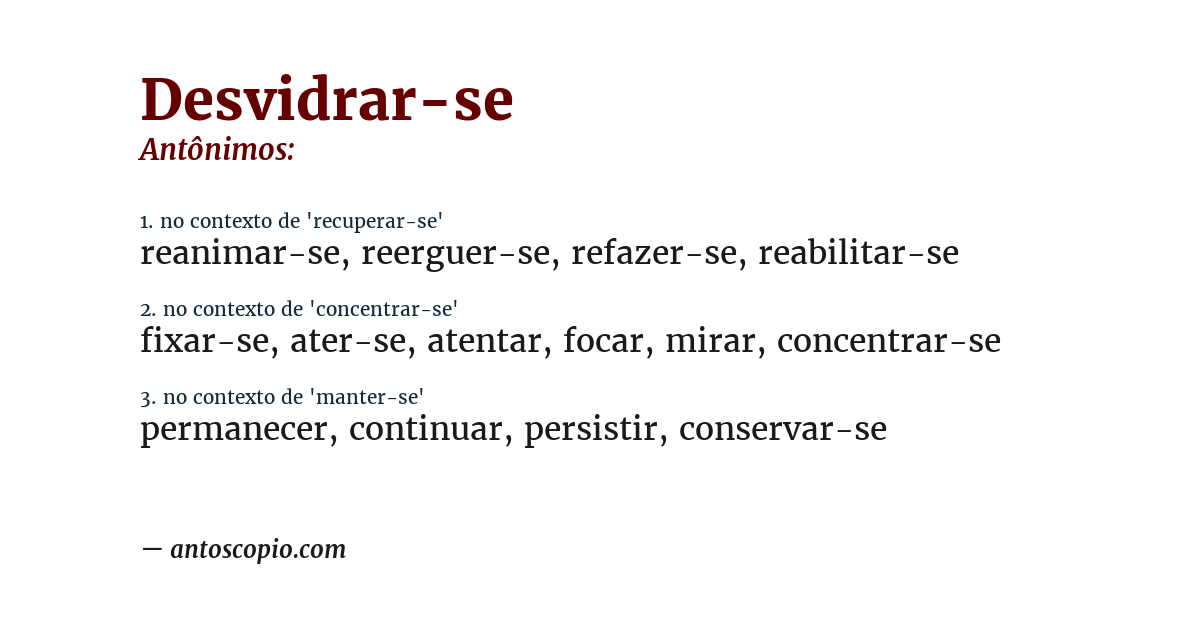 Antônimo de desvidrar-se