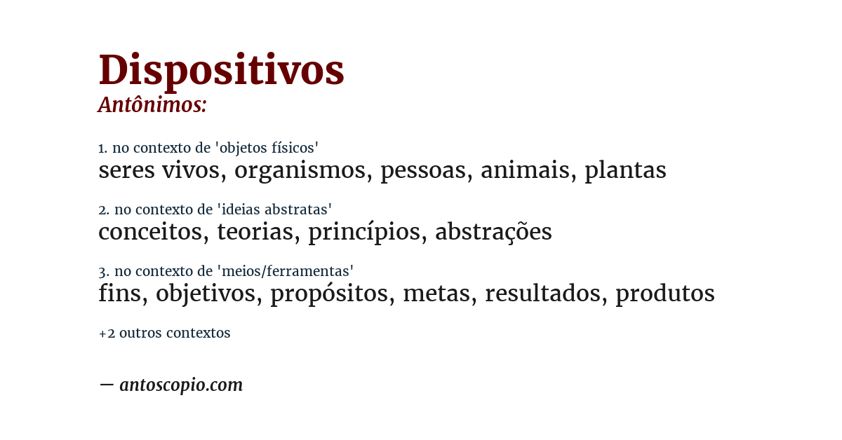 Antônimo de dispositivos