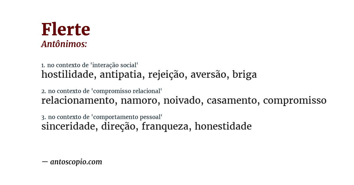 Antônimo de flerte