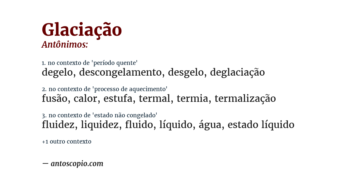 Antônimo de glaciação