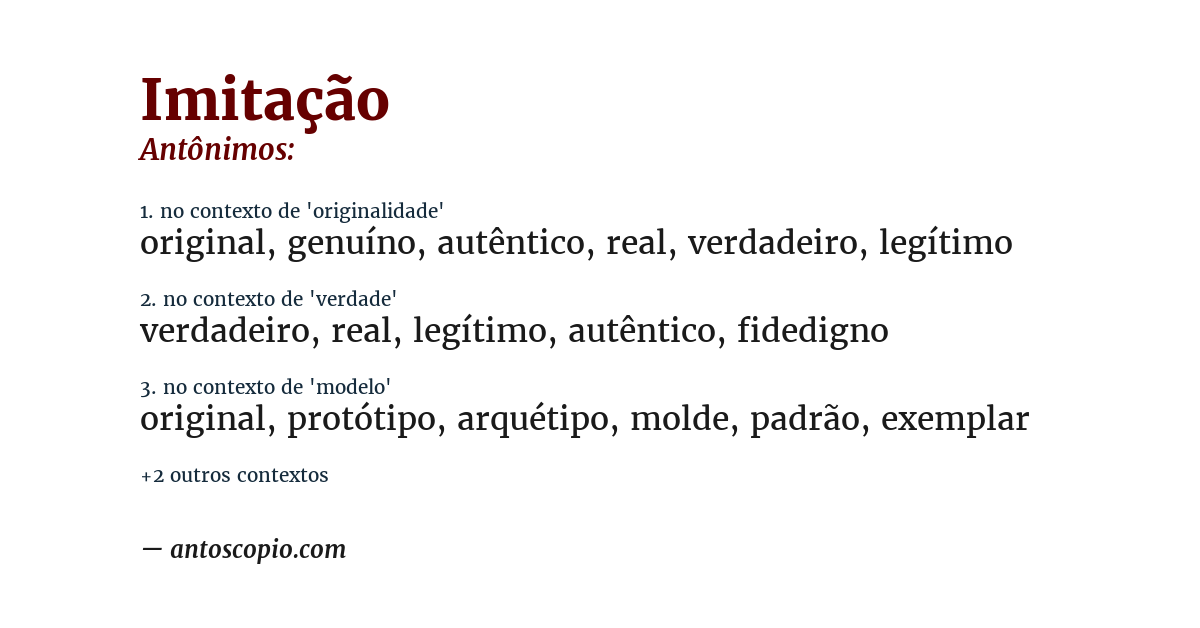 Antônimo de imitação