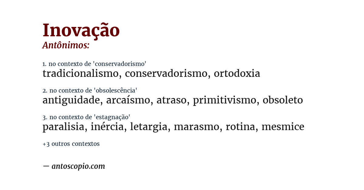 Antônimo de inovação