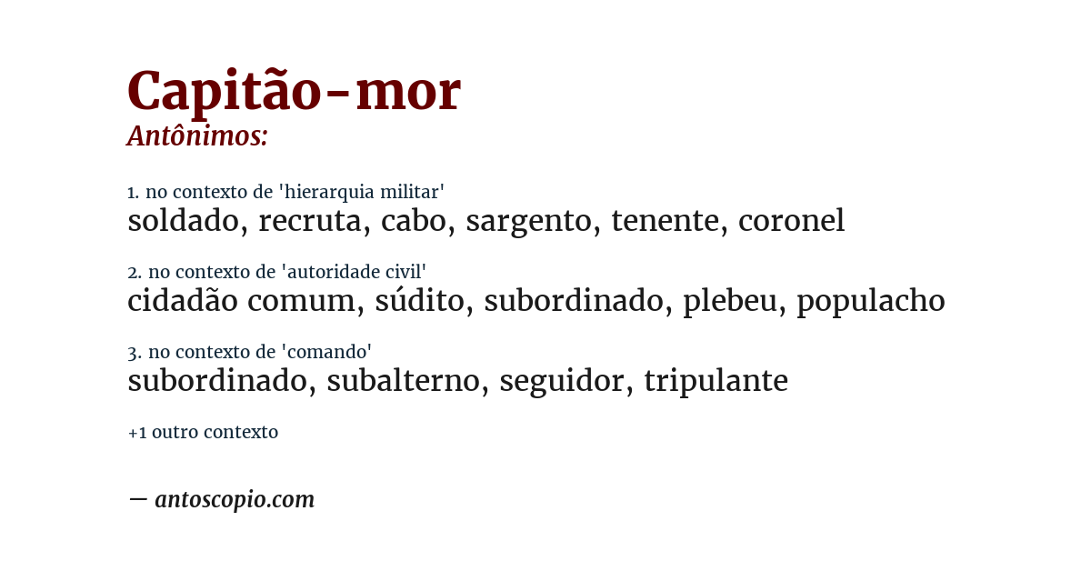 Antônimo de capitão-mor