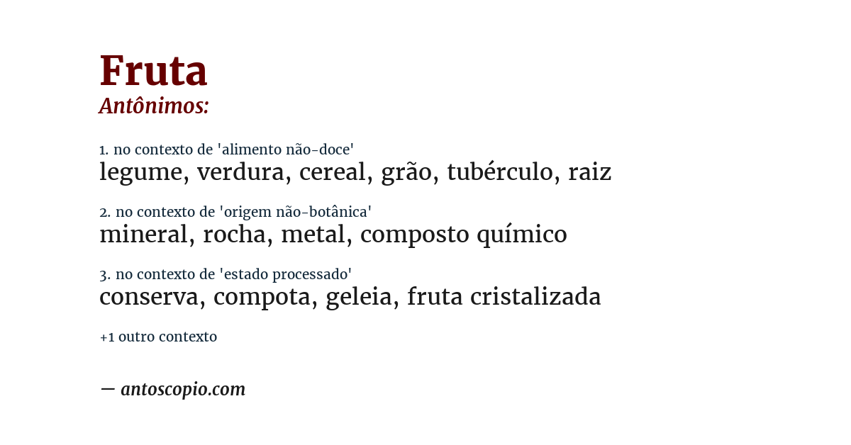 Antônimo de fruta