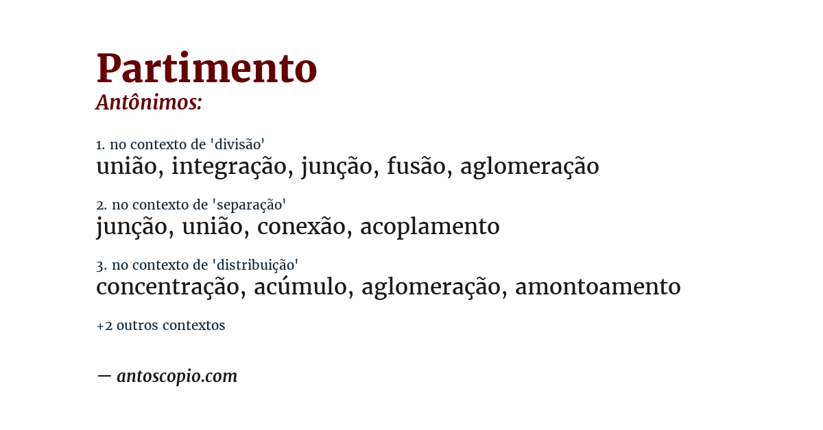 Antônimo de partimento