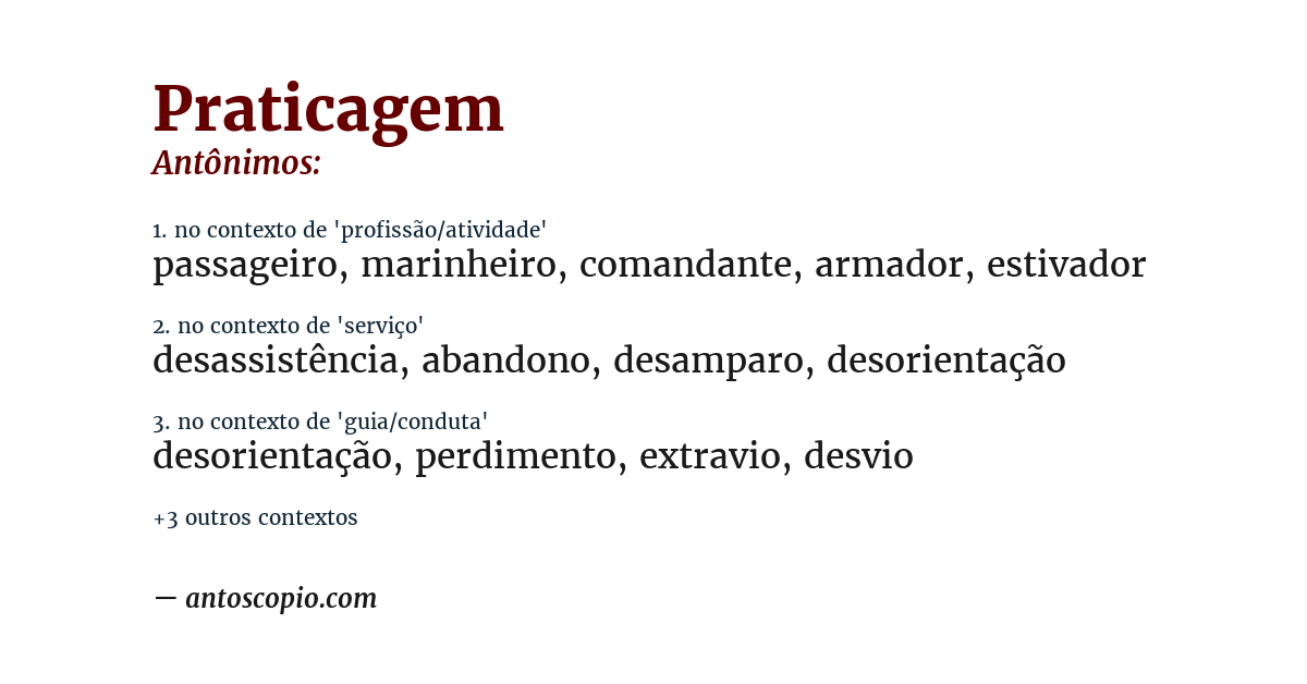 Antônimo de praticagem