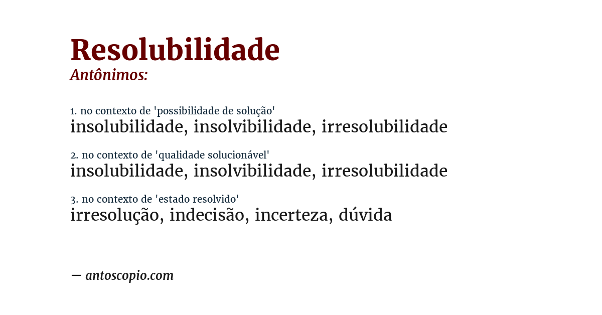 Antônimo de resolubilidade