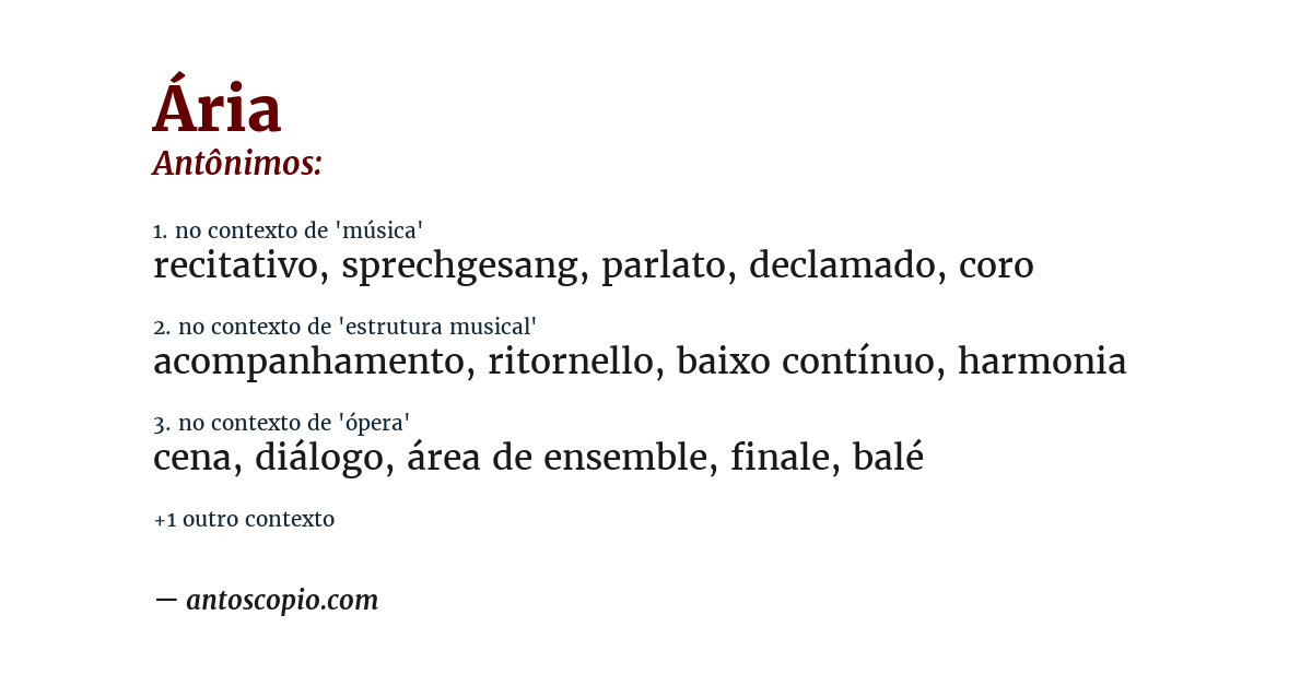 Antônimo de ária